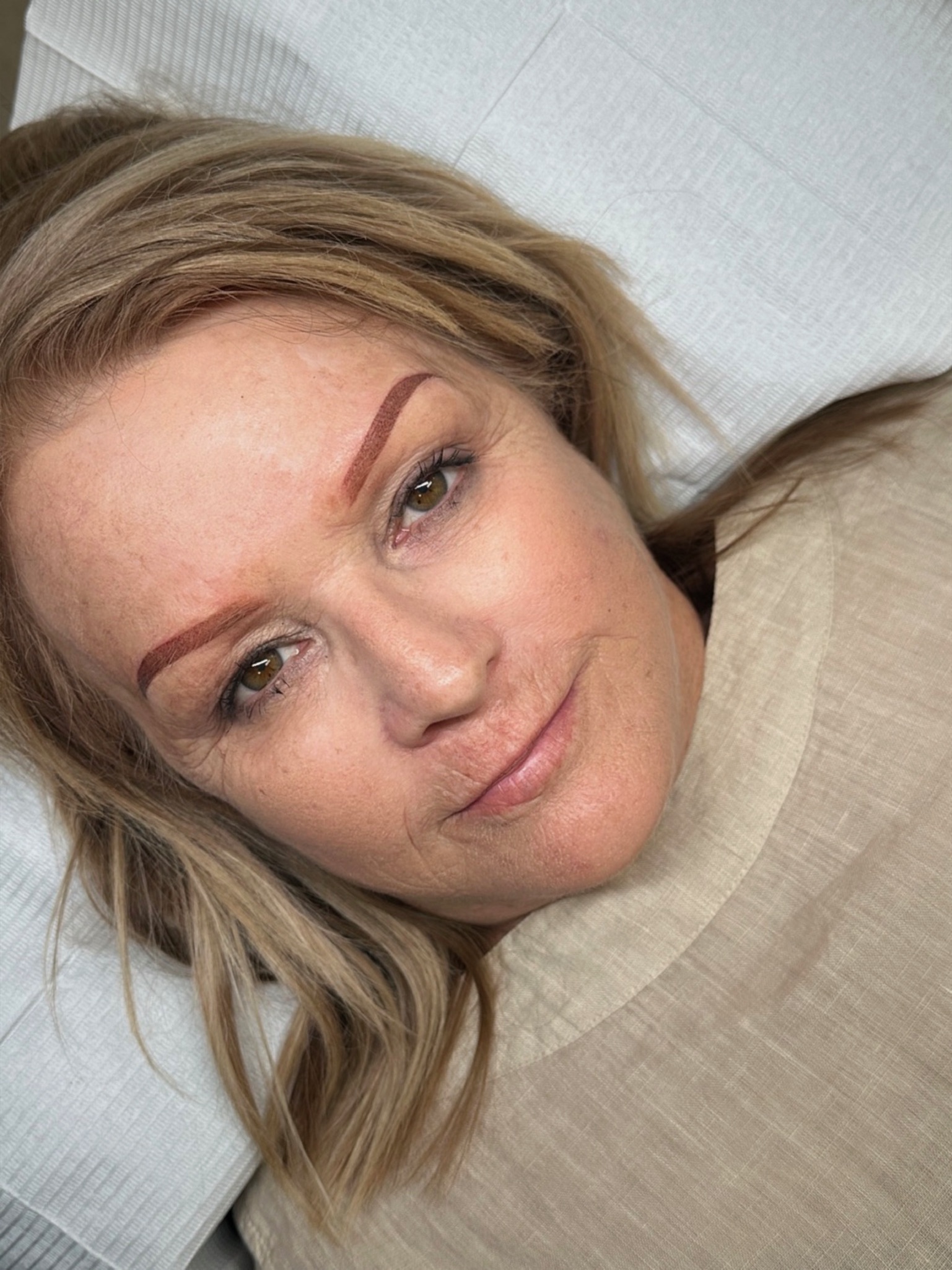 Client after ombré brows